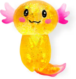 Link - Axolotl Squishy Stress Relief Glitter Fidget Toys for Kids, Youth, Adults, Party Favors - Orange