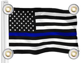 G128 - Police Thin Line Flag — 3x5 ft 150D Polyester with Brass Grommets - Assorted Colors