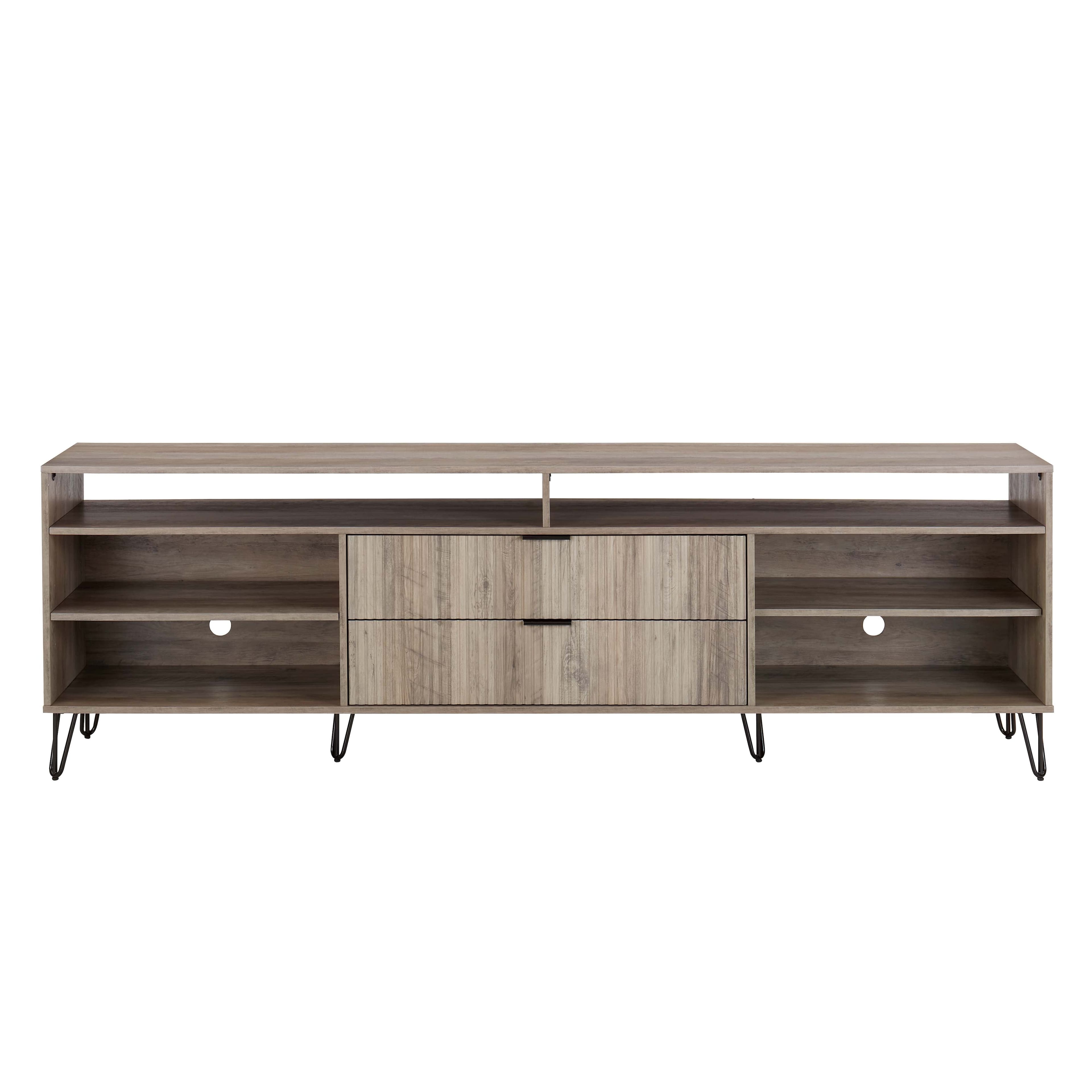 Manhattan Comfort - Dumbo Modern 85" Fluted TV Stand - Golden Brown
