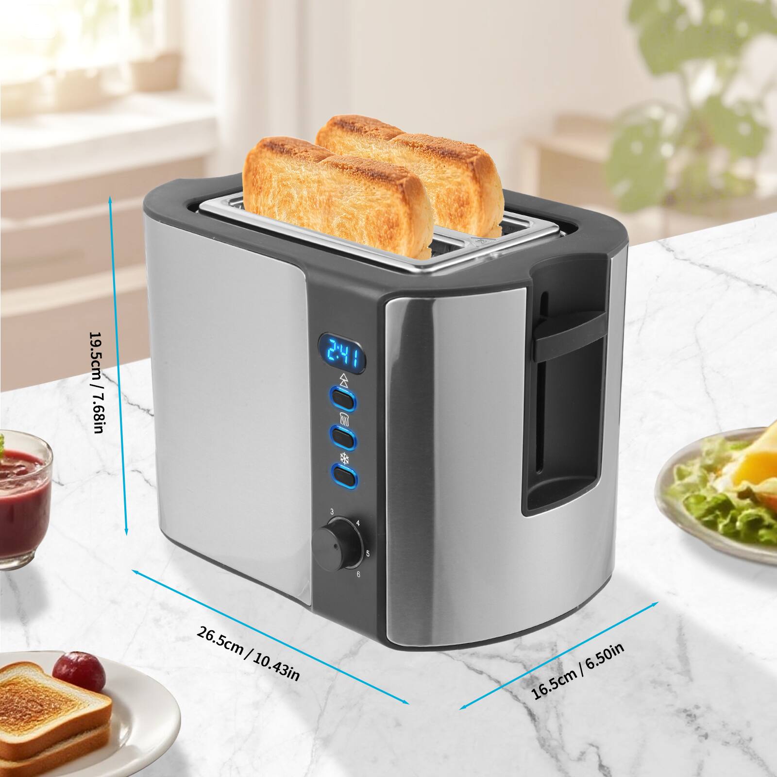 19.5cm / 7.68in  
26.5cm / 10.43in  
16.5cm / 6.50in