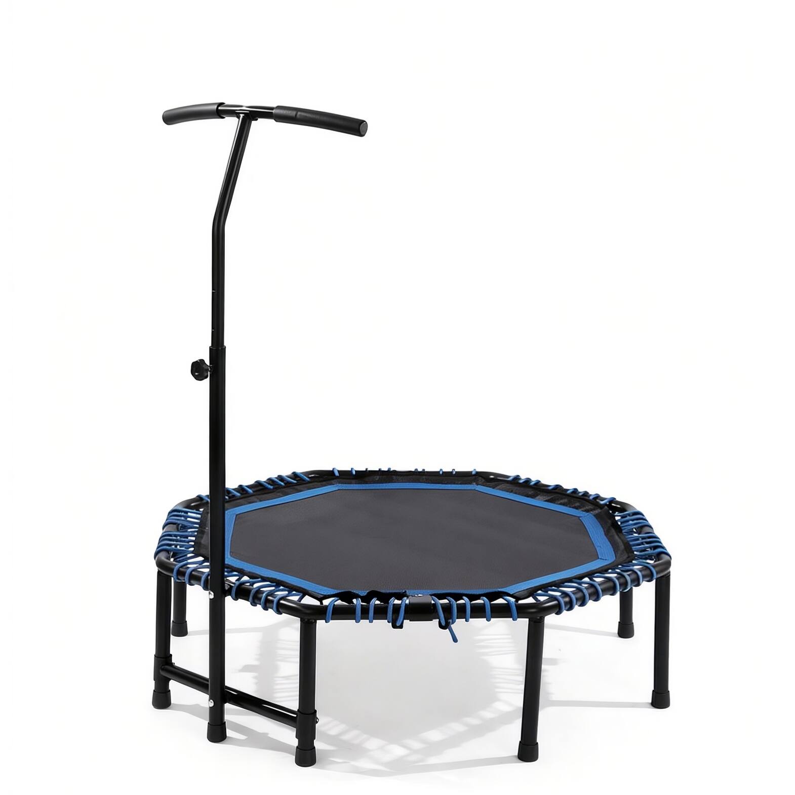 Alt View 8. Ecooso - 48" Foldable Fitness Trampoline w/ Adjustable Handlebar, Bungee Cords, Quiet, 450 lb Capacity, Home/Gym - Blue.