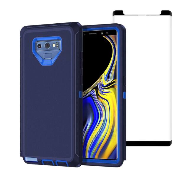 Angle. Entronix - Entronix Heavy Duty Bundle for Samsung Galaxy Note 9 - Case & Screen Protector - Black.