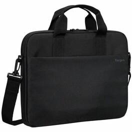 Targus - 14" Intellect Slim Brief with ID Window - Water Resistant - Fabric Body - Shoulder Strap, Handle - Black