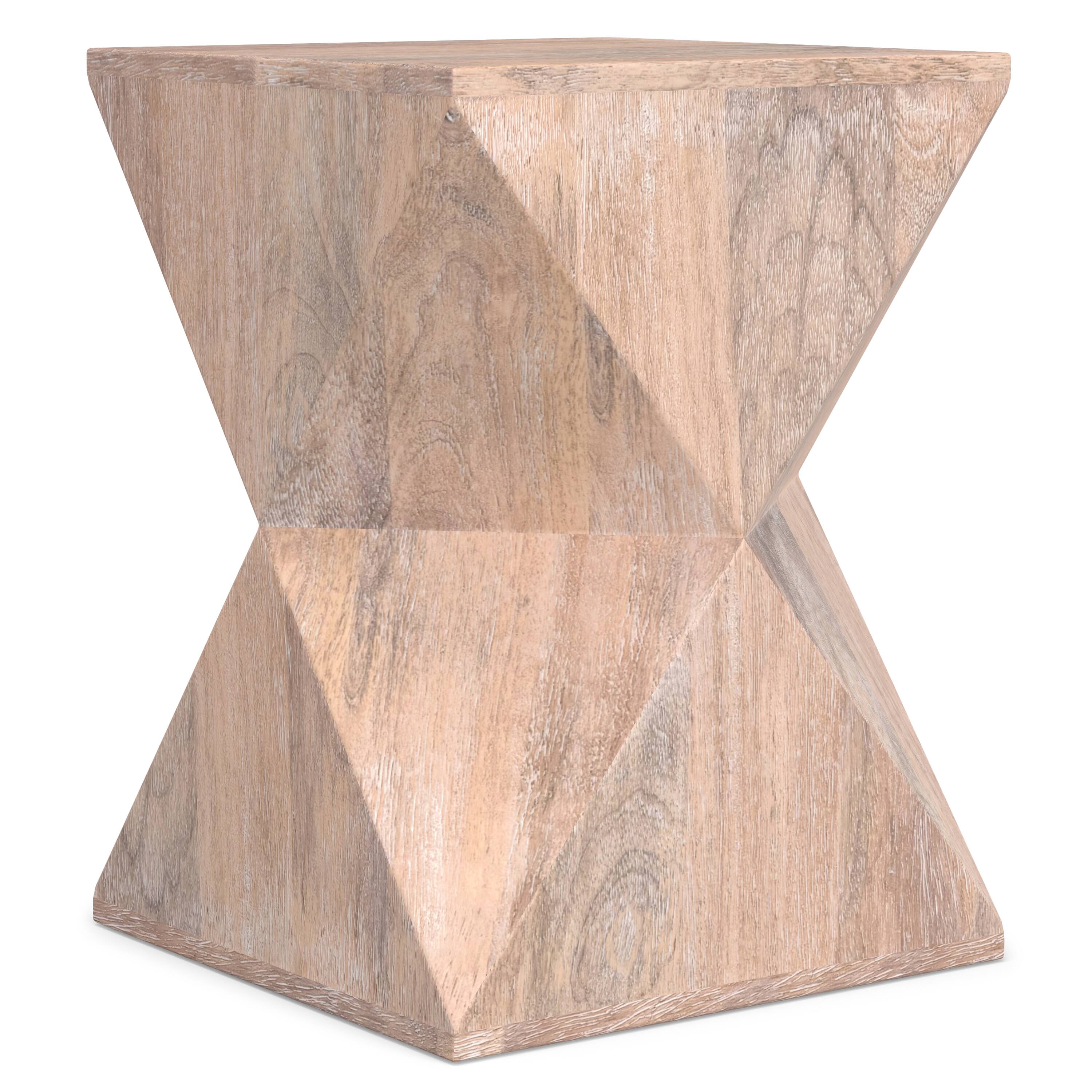 Alt View 2. Simpli Home - Sutton 14 inch Wide Solid Mango Contemporary Side Table in Cerused Natural - Cerused Natural.