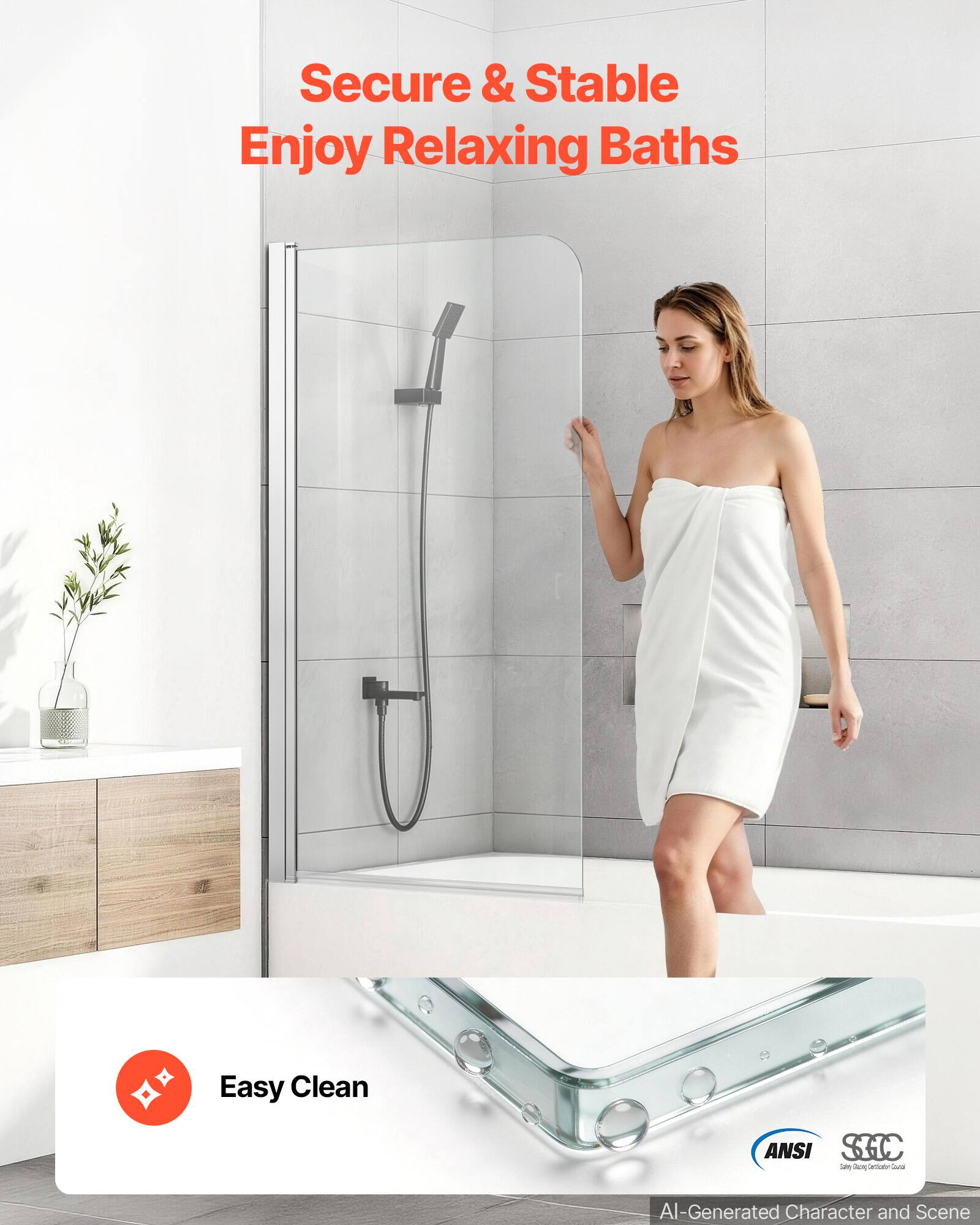 Secure & Stable  
Enjoy Relaxing Baths  

Easy Clean  

ANSI  
Safety Engineering Certification  

AI-Generated Character and Scene