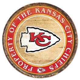 WinCraft - Kansas City Chiefs 14" Fan Cave Circular Wood Sign - Multicolor