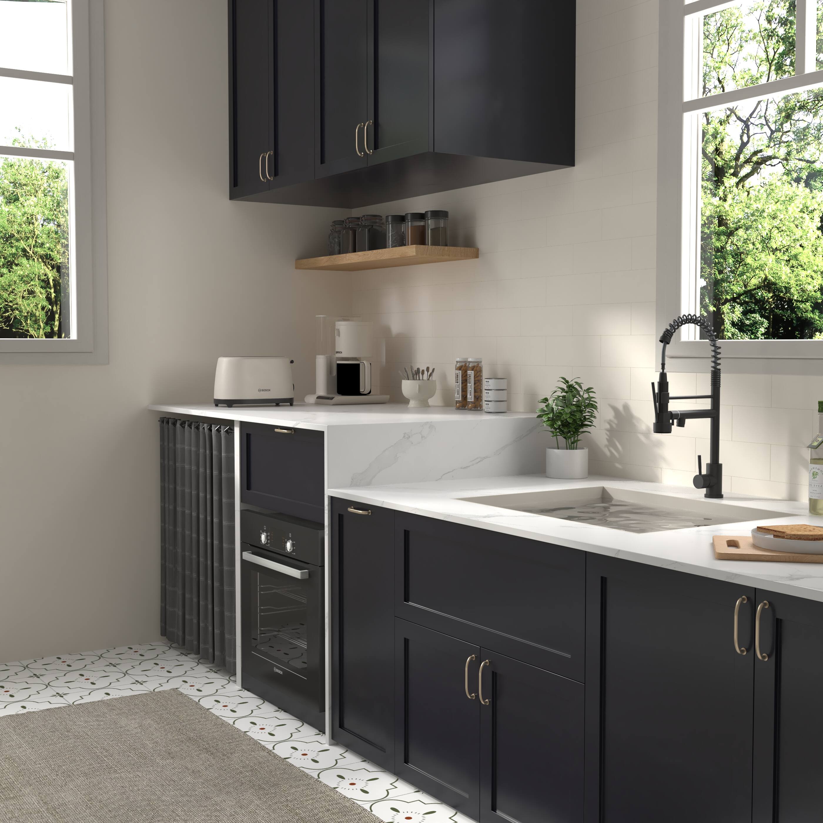 Angle. Siljoy - Bothwa Home CUPC Certified 19" Single Handle Kitchen Faucet (Matt Black Finish) - Matt Black.