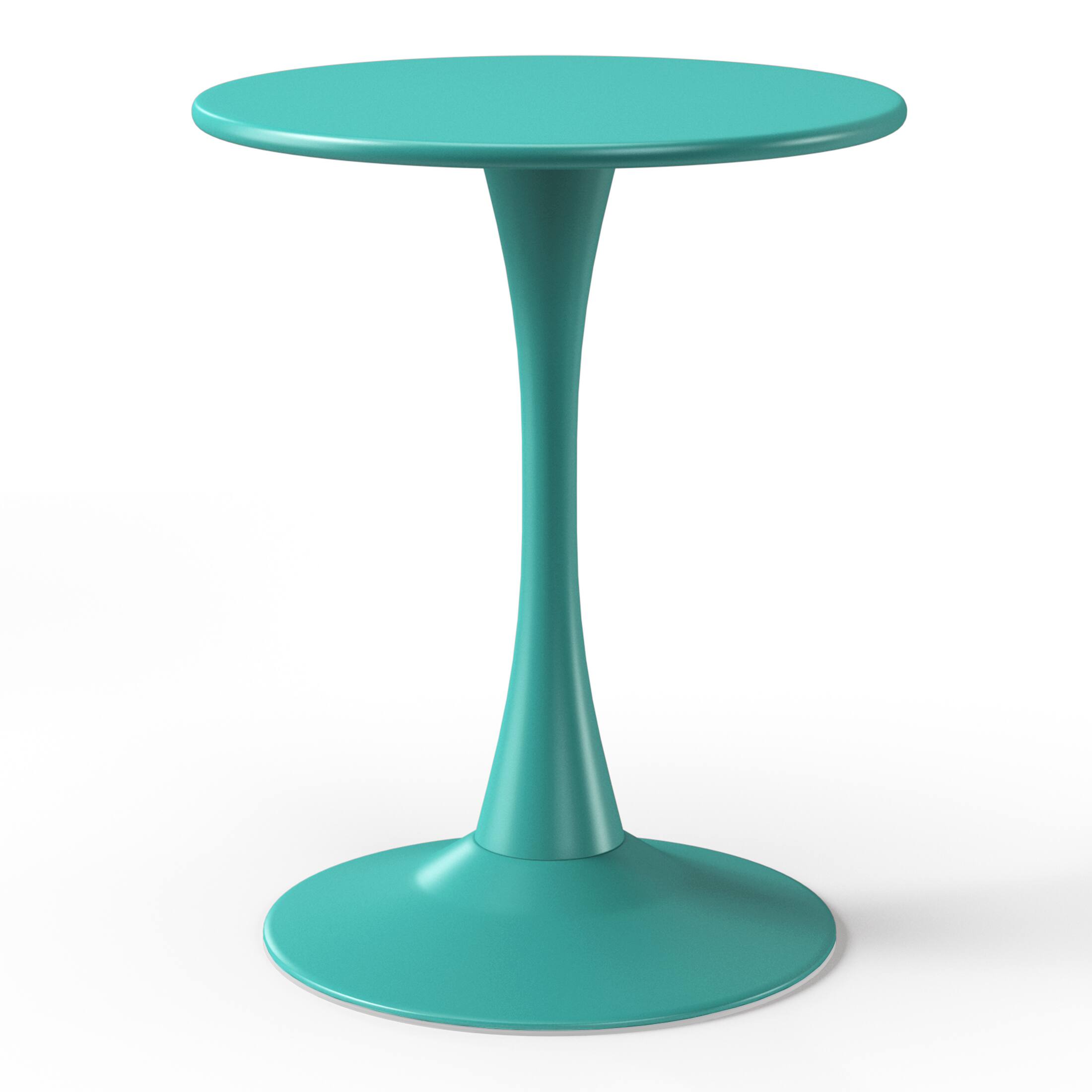 Left. WestinTrends - WestinTrends Playa 23.5" Round Outdoor Indoor Metal Cocktail Dining Table - Turquoise.