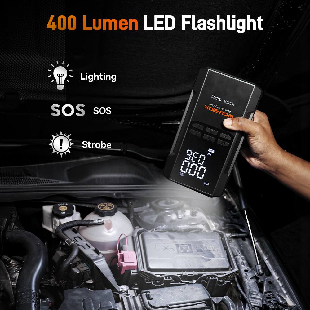 400 Lumen LED Flashlight  
Lighting  
SOS SOS  
Strobe  
980 000