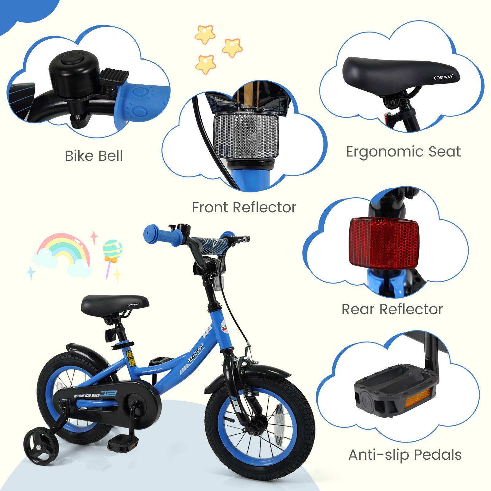 COSTWAY Bike Bell  
Ergonomic Seat  
Front Reflector  
Rear Reflector  
Anti-slip Pedals