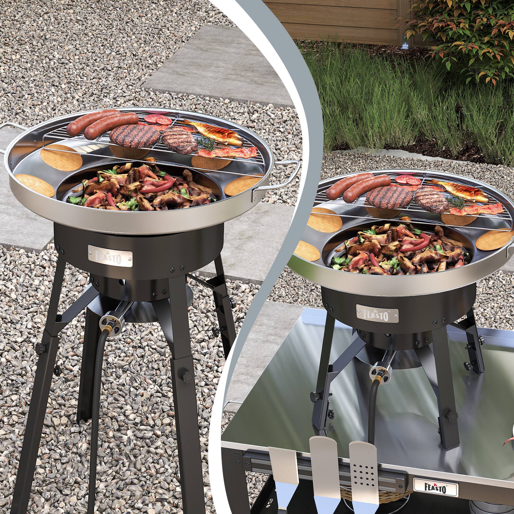 FEASTO Concave Comal Set, Discada with High Power Burner
