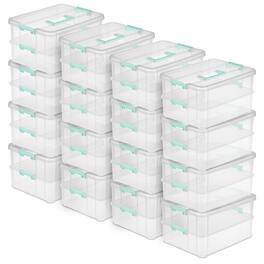 Sterilite - Convenient Home 2-Tier Layer Stack Carry Storage Box, Clear (16 Pack)
