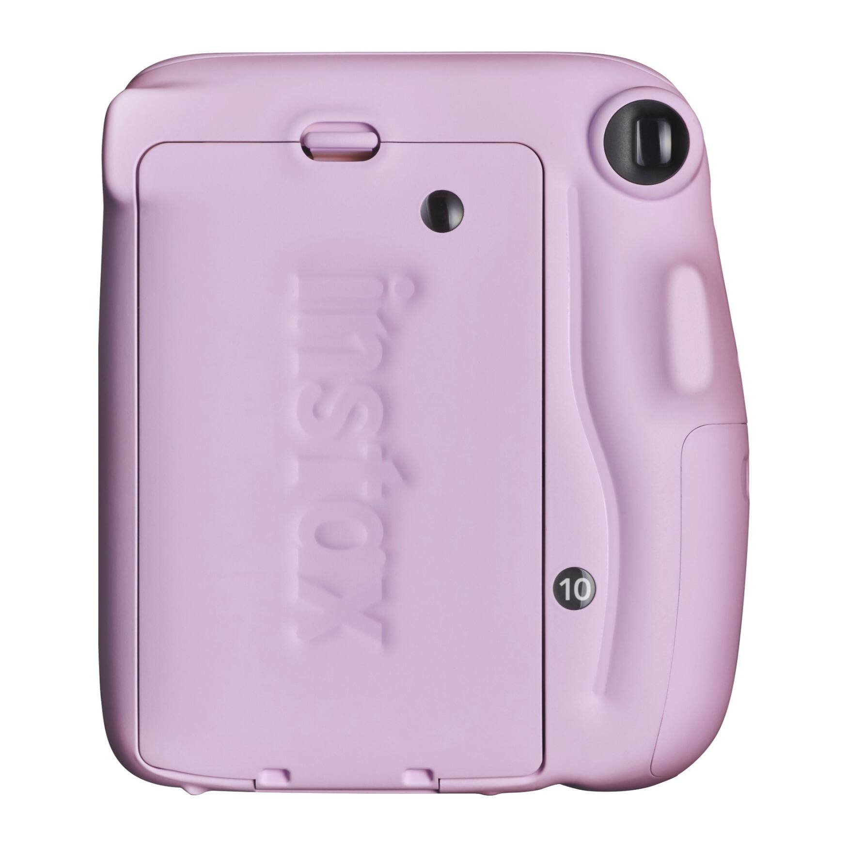 Left. Fujifilm - Fujifilm instax Mini 11 Instant Camera (Lilac Purple) with Film Two Pack Bundle.