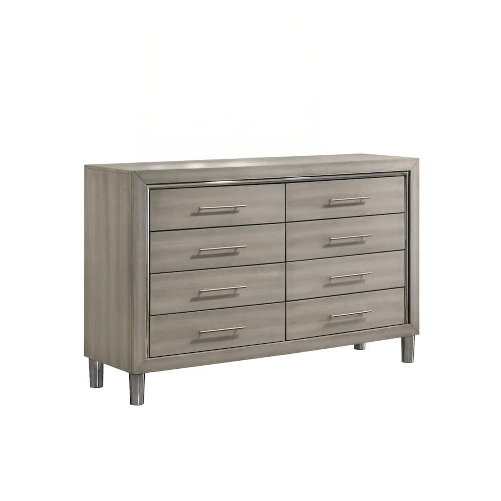 New Classic Furniture - Lennox Wood Modern 8-Drawer Dresser - Gray