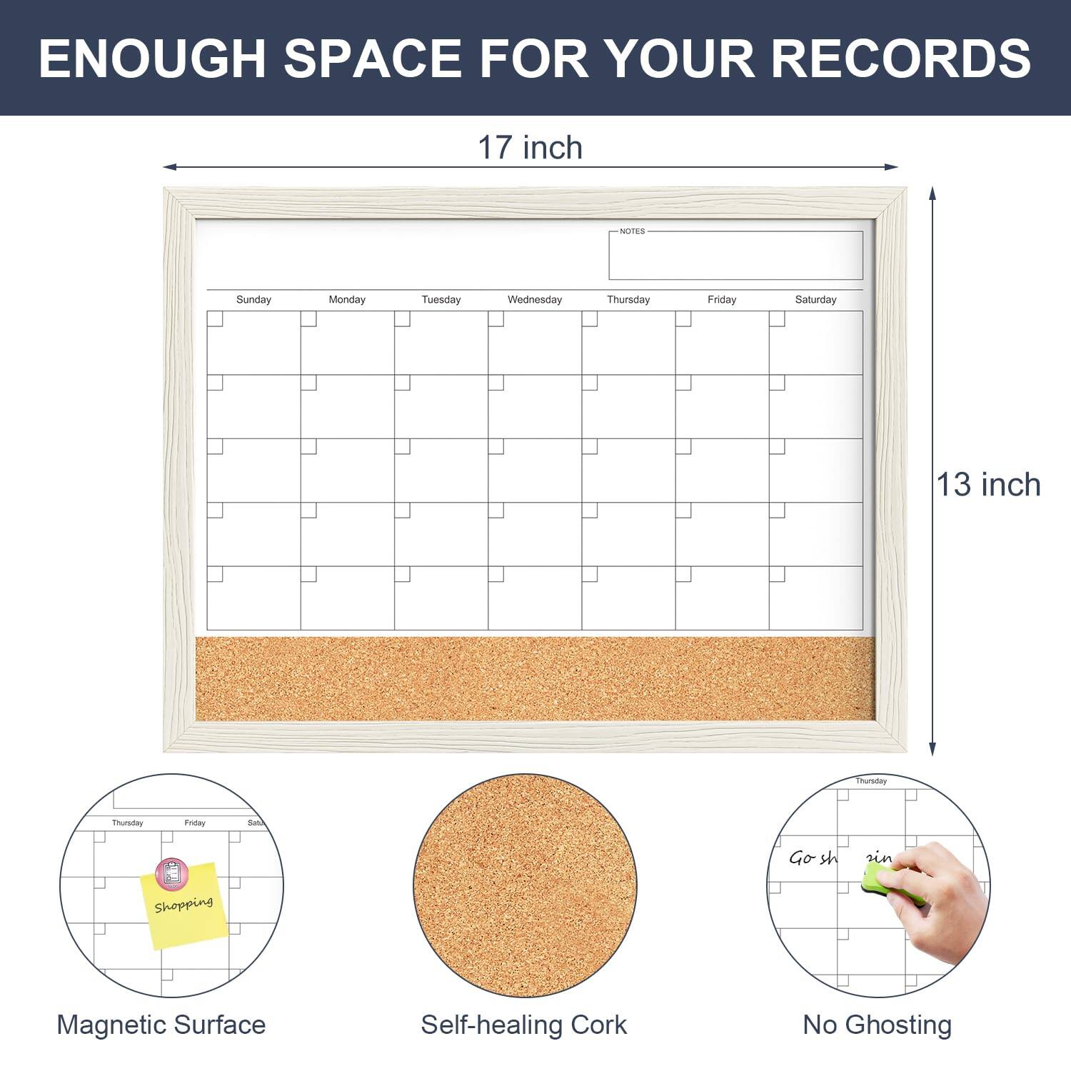 ENOUGH SPACE FOR YOUR RECORDS

17 inch

Sunday Monday Tuesday Wednesday Thursday Friday Saturday

13 inch

Magnetic Surface

Self-healing Cork

No Ghosting