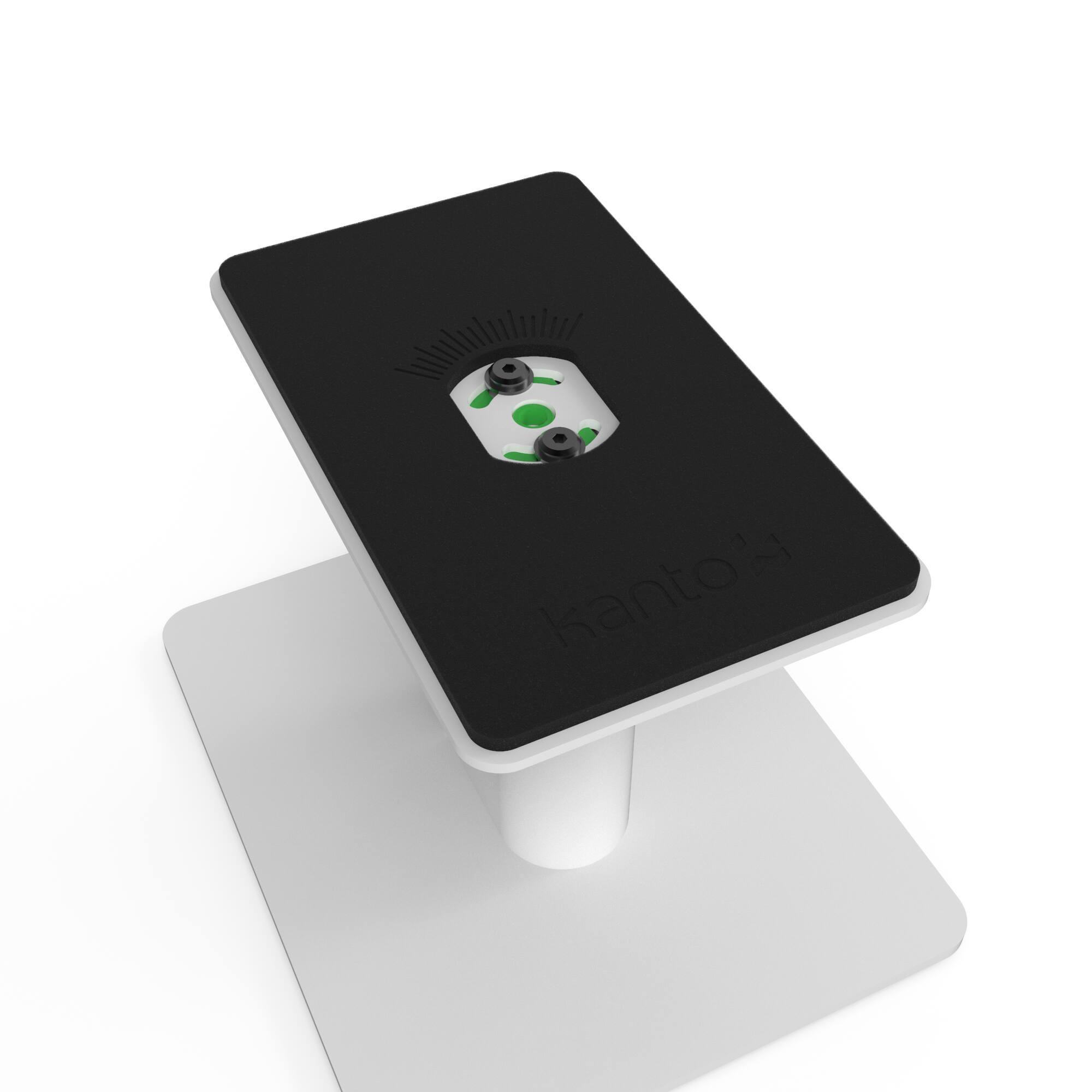 Back. Kanto - 6" Universal Desktop Speaker Stands with Cable Management, Pair - White.