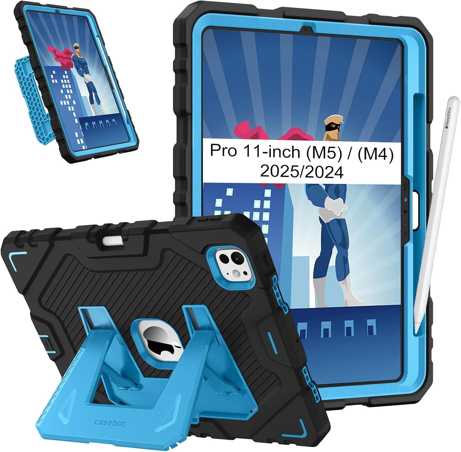 Fintie - Case for iPad Pro 11-inch (M5) 2025 / (M4) 2024 Fully-Body Rugged Heavy Duty Shockproof Kickstand Cover w/ Pencil Holder - Black price history on PriceWatchPro