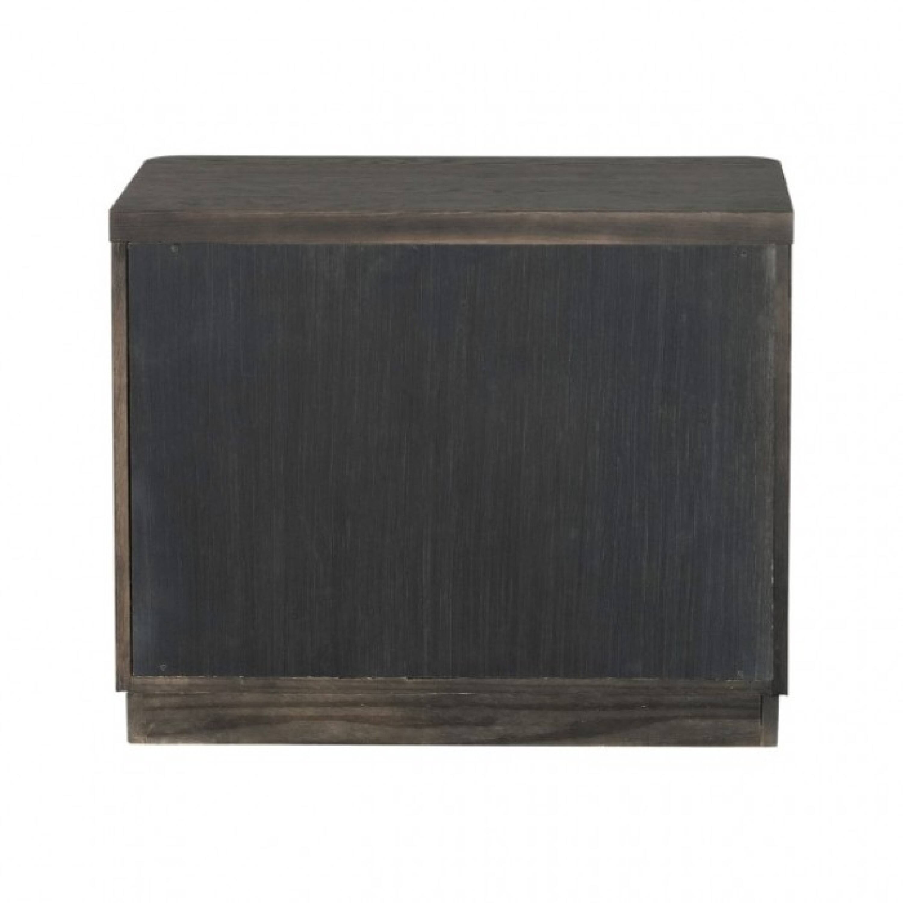 Alt View 3. Manhattan Lane - Zoko Nightstand Table with 2 USB Ports, Metal Accents - Ash Gray.