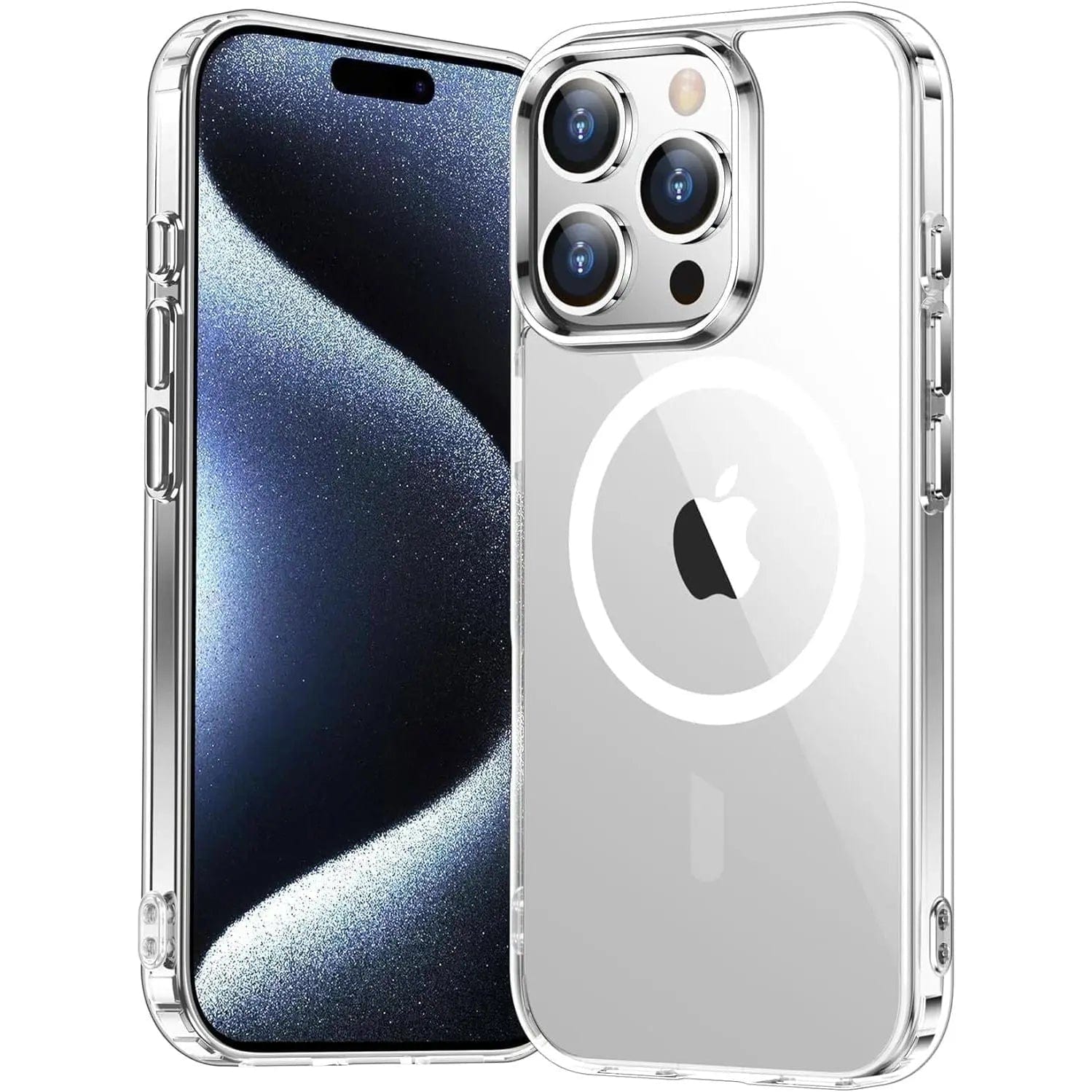 Entronix [Magnetic] Case for iPhone 15 Pro [Hard Back] Cover Clear