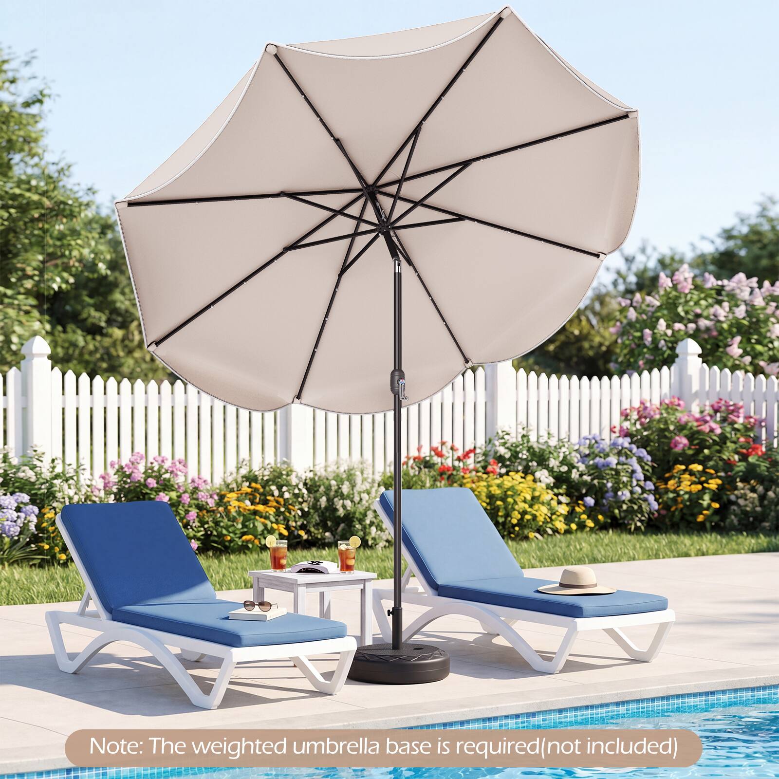 Note: The weighted umbrella base is required (not included)