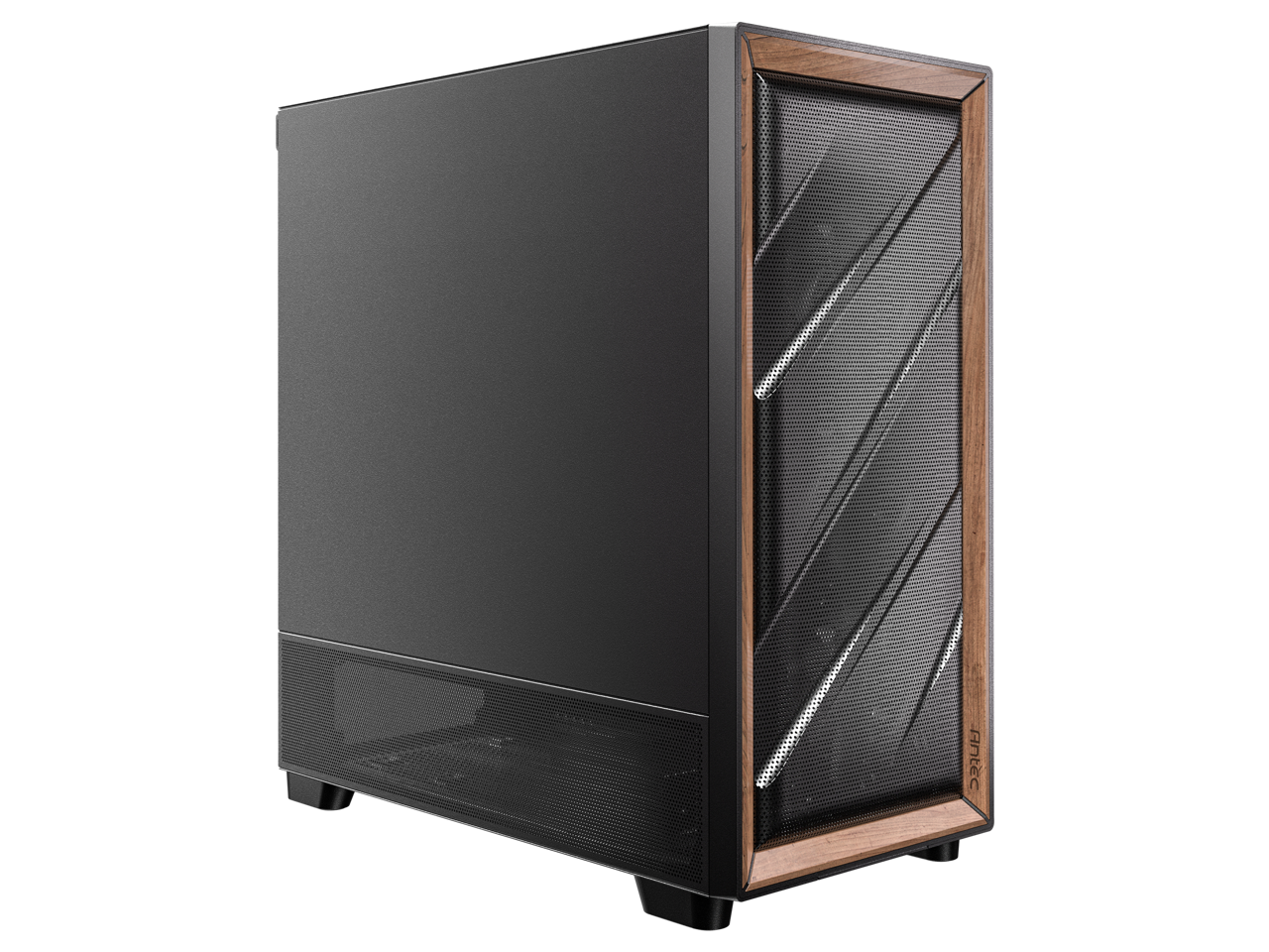 Alt View 7. Antec - Antec Flux SE Silent Case, Sound-Dampened, Walnut Front, 5 PWM Fans, USB-C, 420mm Radiator, E-ATX Mid Tower - Walnut.
