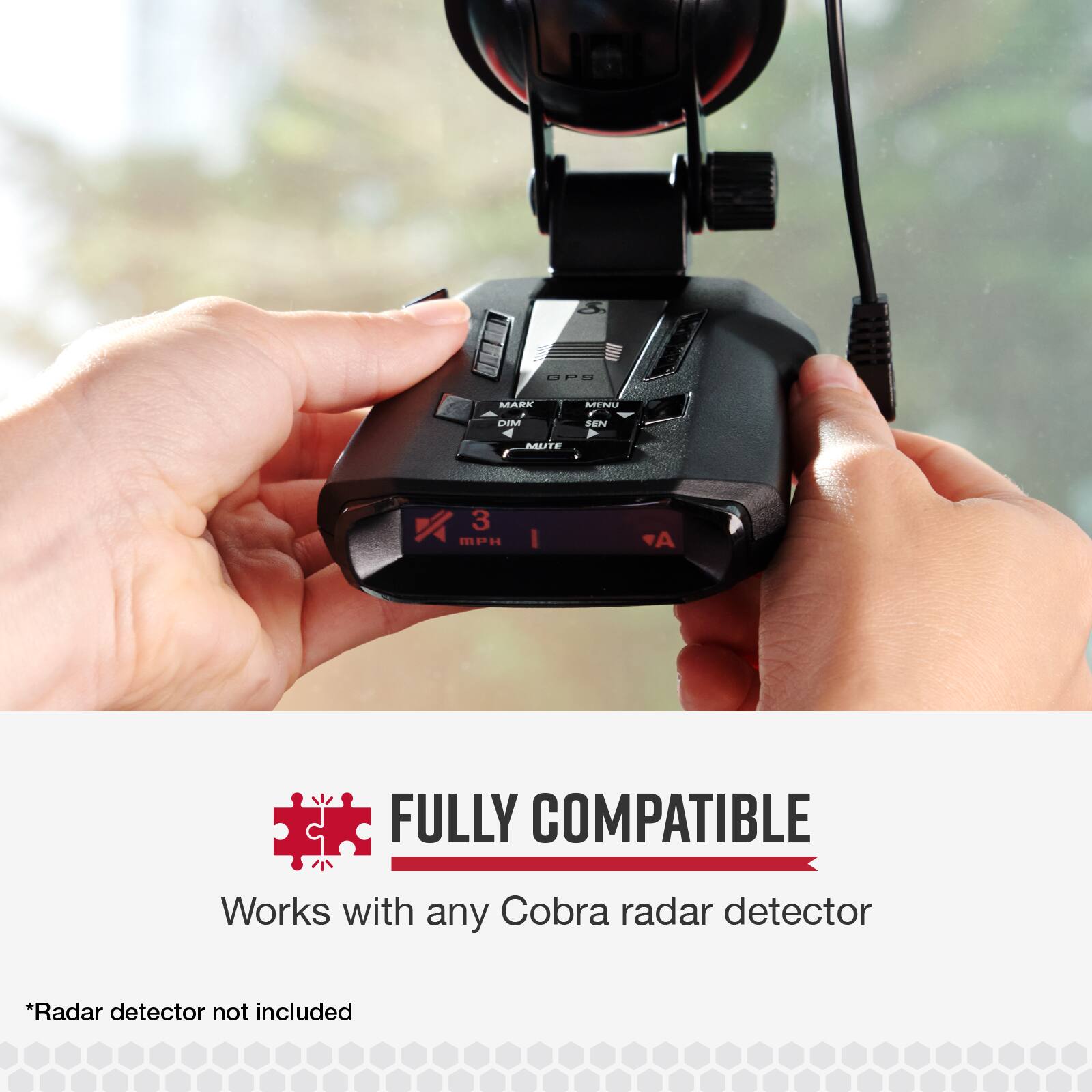 PG MARK MENU CASE 4 MUTE SEN X 3 MPH I A FULLY COMPATIBLE Works with any Cobra radar detector *Radar detector not included