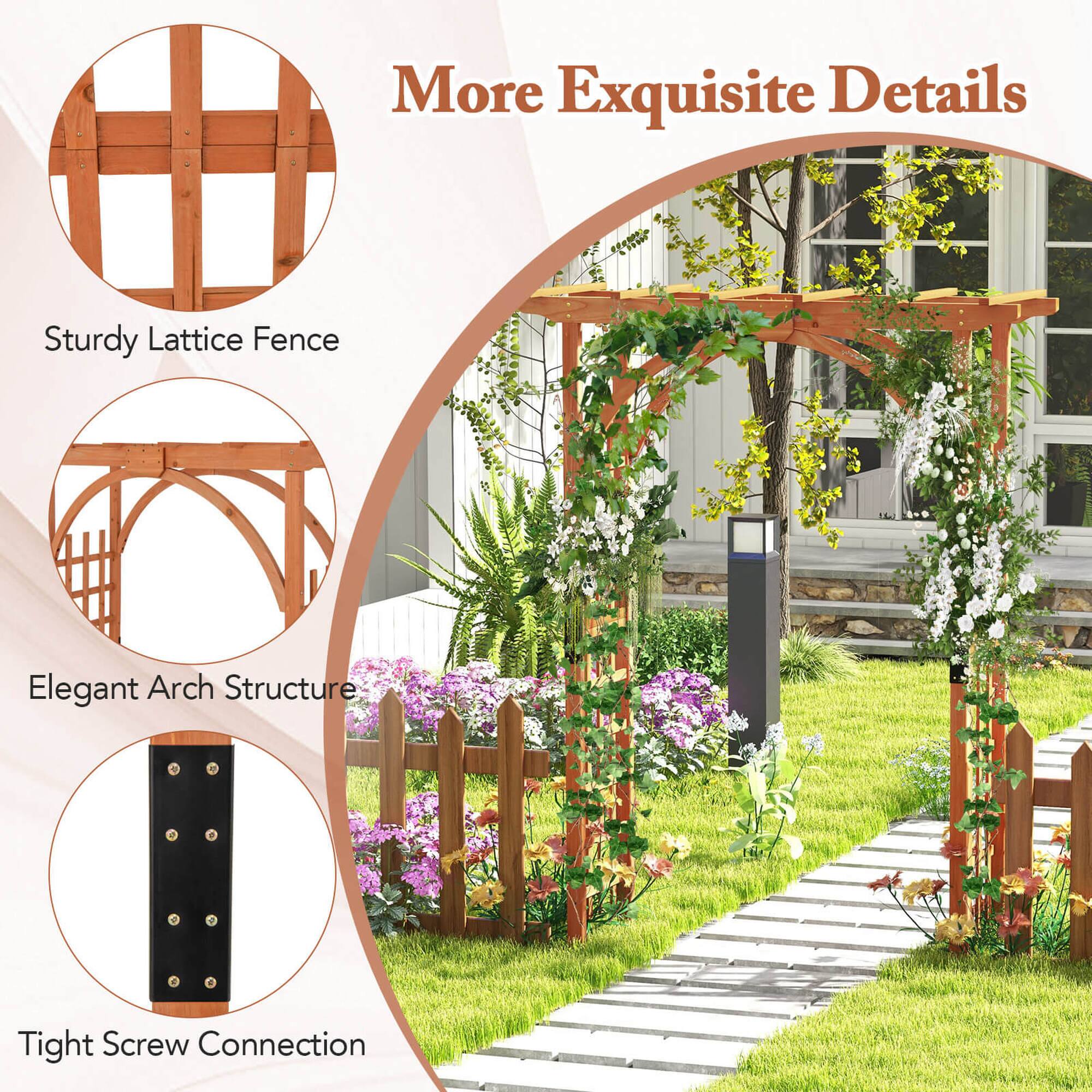 More Exquisite Details: Sturdy Lattice Fence, Elegant Arch Structure, Tight Screw Connection