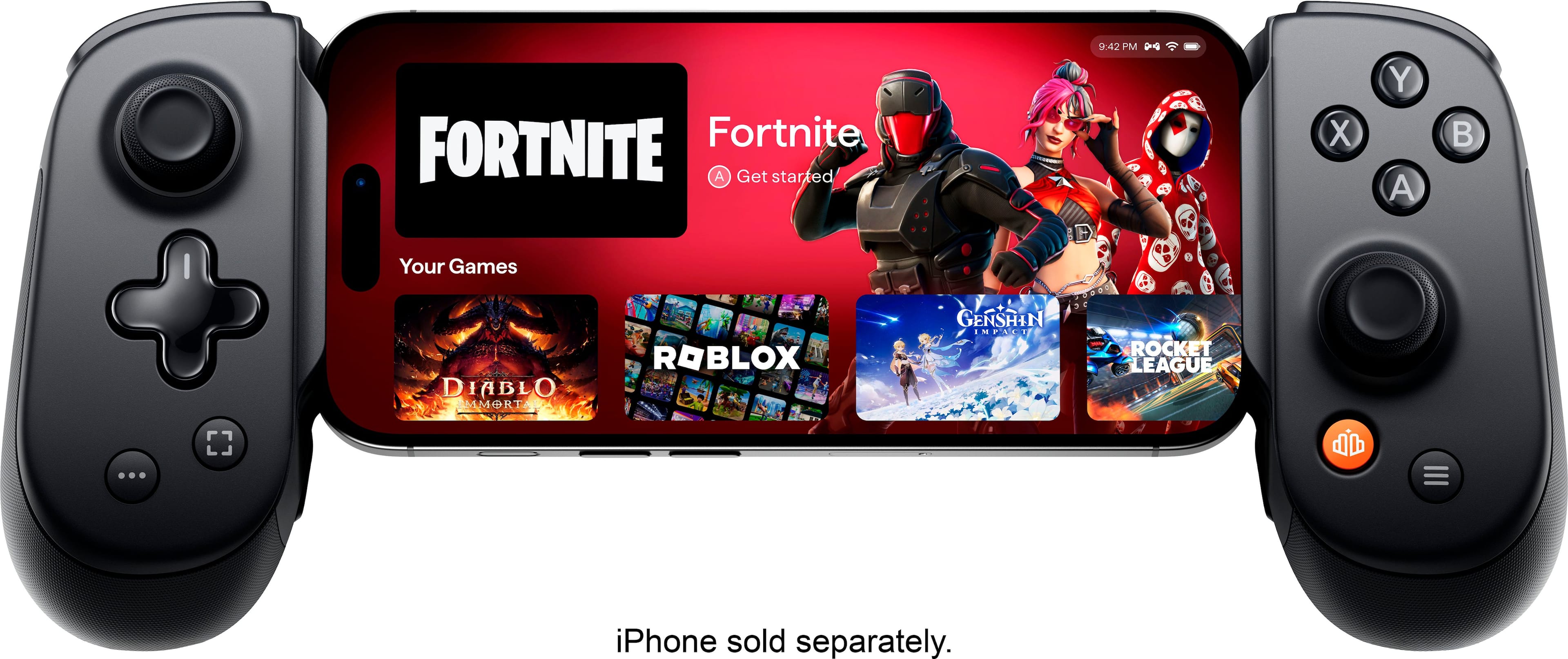 Backbone - Pro - (USB-C) - Mobile and Wireless Controller for Cloud Gaming, Remote Play, and Mobile Games on Any Screen - Black - Front_Zoom