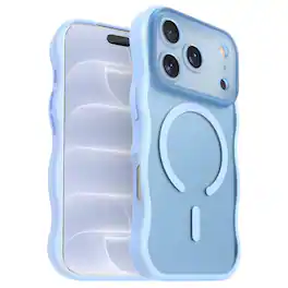Vena - For Apple iPhone 18 Pro Case, iPhone 17 Pro Case Magsafe, Magnetic Phone Case, Shockproof Wavy Cover, Wireless Charging - Blue