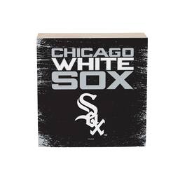 Evergreen Enterprises - Chicago White Sox 6" Square Fan Chant Wood Block Shelf Sign - Multicolor