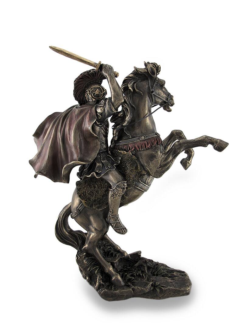 Alt View 2. Veronese Design - Alexander the Great Riding Bucephalus Bronzed Sculptural Statue - Bronze.