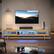 Left. Bestier - Bestier 70" LED TV Stand Mid-Century Modern Gaming Entertainment Center with Sliding Glass Door - Natual Oak.