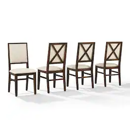 Crosley Furniture - Joanna 4-Piece Upholstered Back Dining Chair Set - Black
