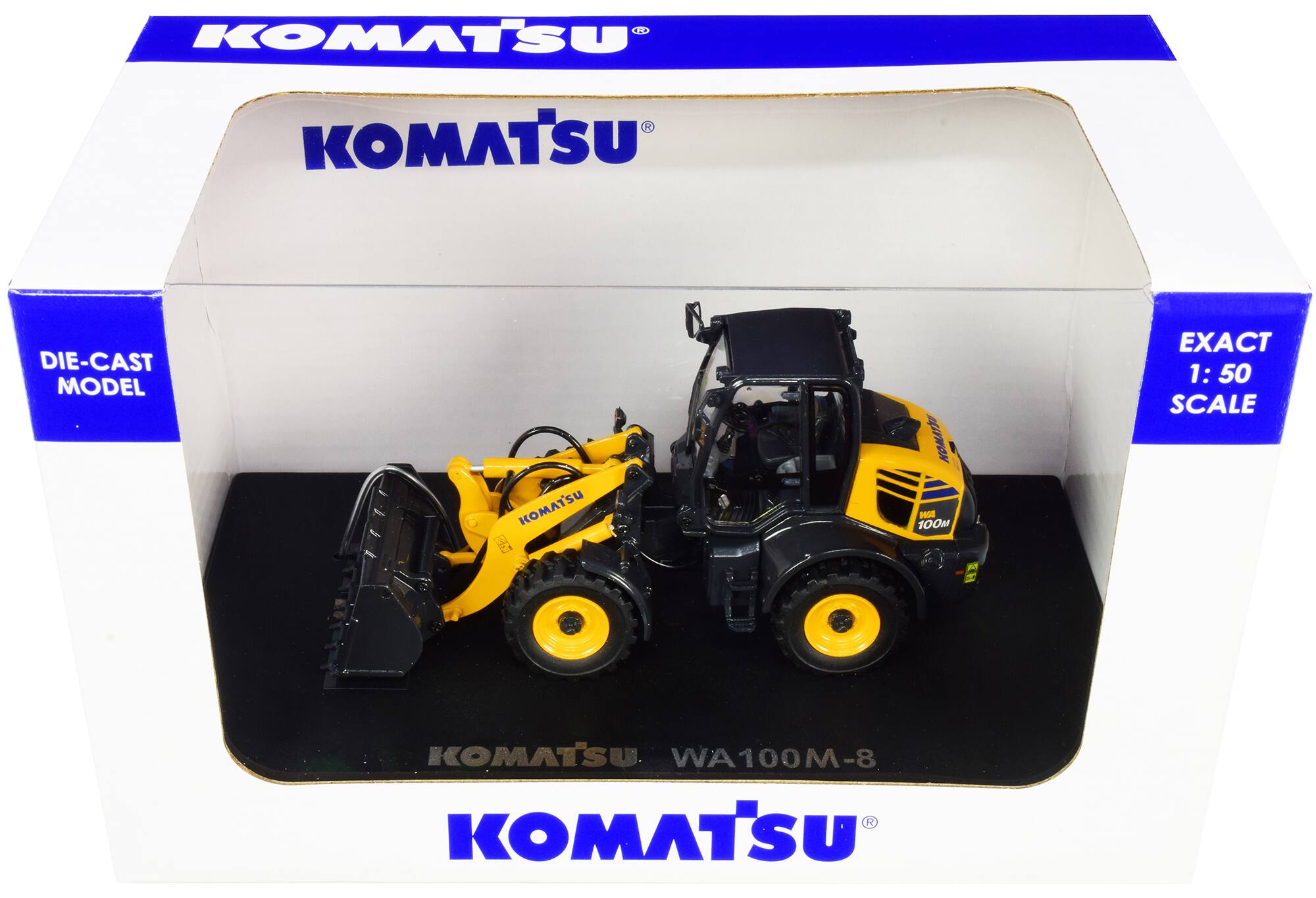 KOMATSU  
KOMATSU  
DIE-CAST MODEL  
KOMATSU  
MONATION 100M  
EXACT 1:50 SCALE  
DES  
KOMATSU WA100M-8
