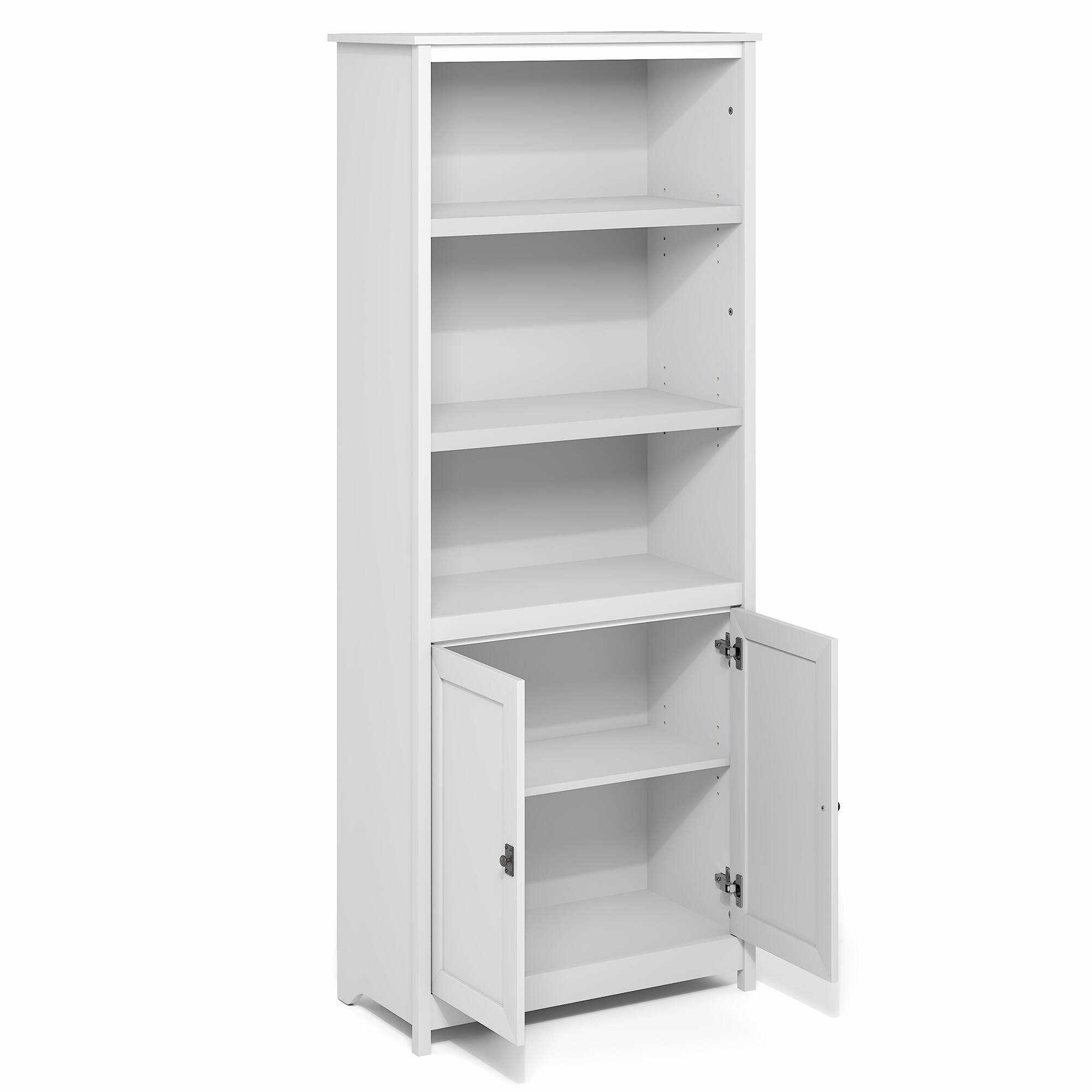 Alt View 7. Furinno - Robin Multipurpose Open Shelves and Storage Cabinet, Pantry Cabinet, Kitchen Cabinet with Doors - White.