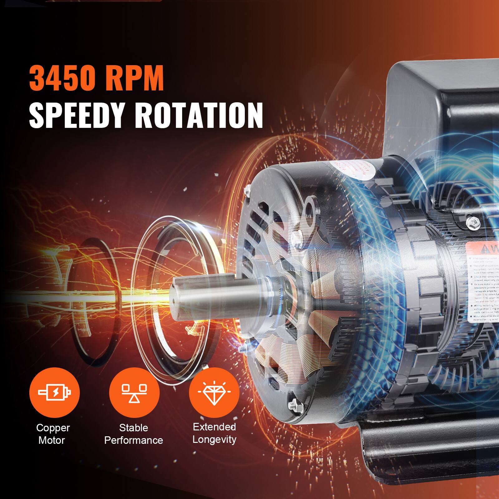 3450 RPM SPEEDY ROTATION

- Copper Motor
- Stable Performance
- Extended Longevity