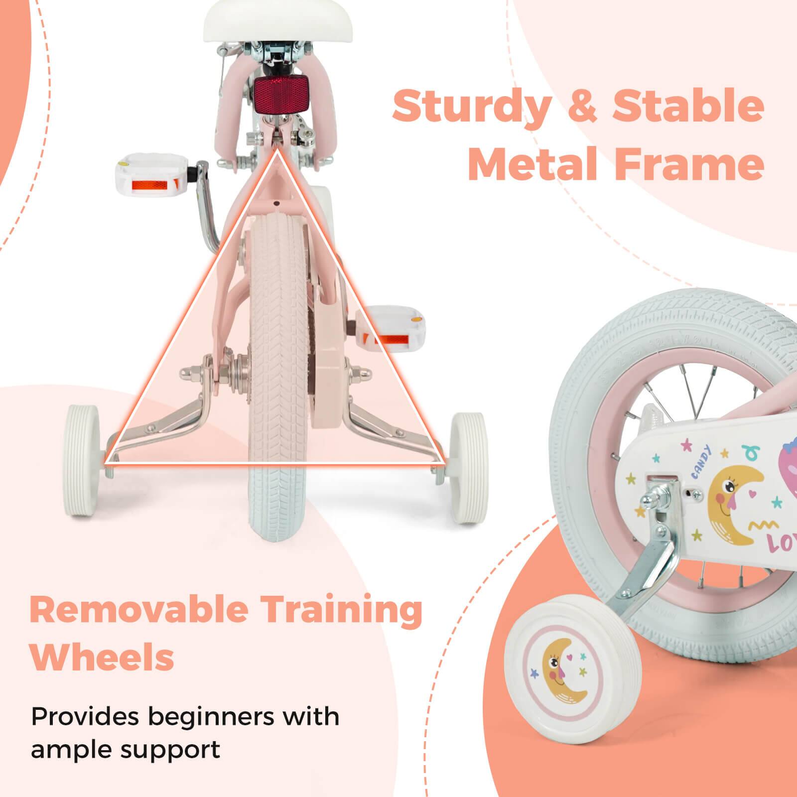Sturdy & Stable Metal Frame

Removable Training Wheels

Provides beginners with ample support