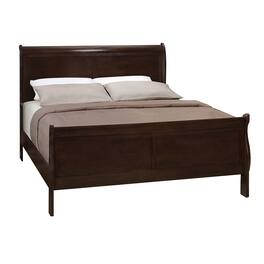 Manhattan Lane - Traditional Style Wooden Full Size Bed with Curved Headboard - Brown