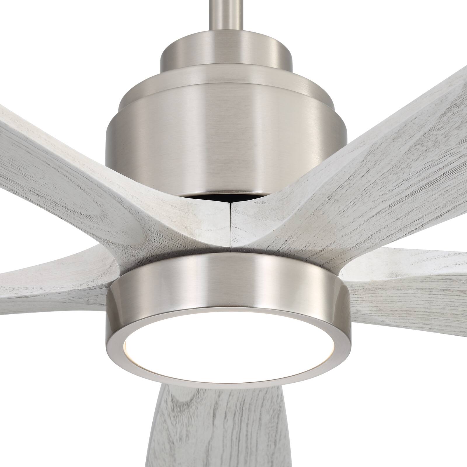 Alt View 1. Sofucor - 52'' Industrial Ceiling Fan with 3CCT Dimmable LED Light & Reversible DC Motor Modern Chandelier Fan for Bedroom Indoor - Silver Wood.