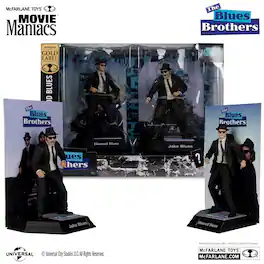 McFarlane Toys - McFarlane Toys: Movie Maniacs - The Blues Brothers Jake and Elwood Blues Posed Figure 6" Figure Gold Label