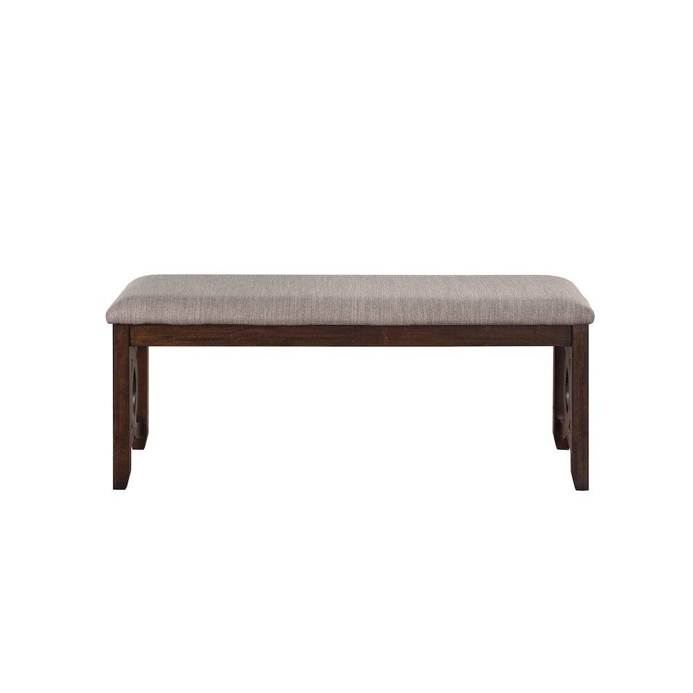 Angle. New Classic Furniture - Furniture Gia 46" Solid Wood and Polyester Bench in Brown Cherry - Cherry.
