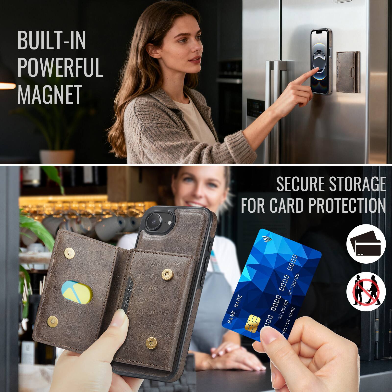 BUILT-IN POWERFUL MAGNET  
SECURE STORAGE FOR CARD PROTECTION  

NAME: BANK 0000 0000  
D! 00/0000 00/00  
NAME: 0000 HOLDER