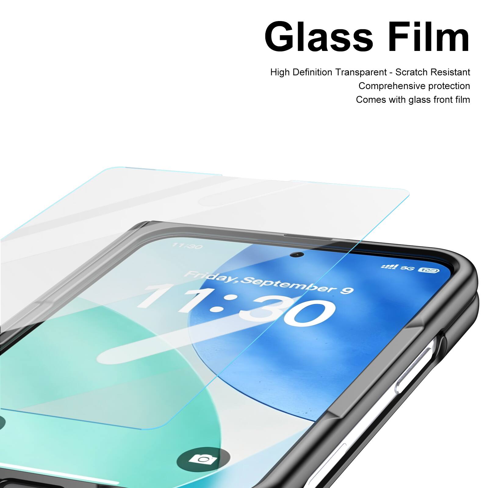Glass Film High Definition Transparent-Scratch Resistant Comprehensive protection Comes with glass front film

11:30 SG CO Friday, September 9