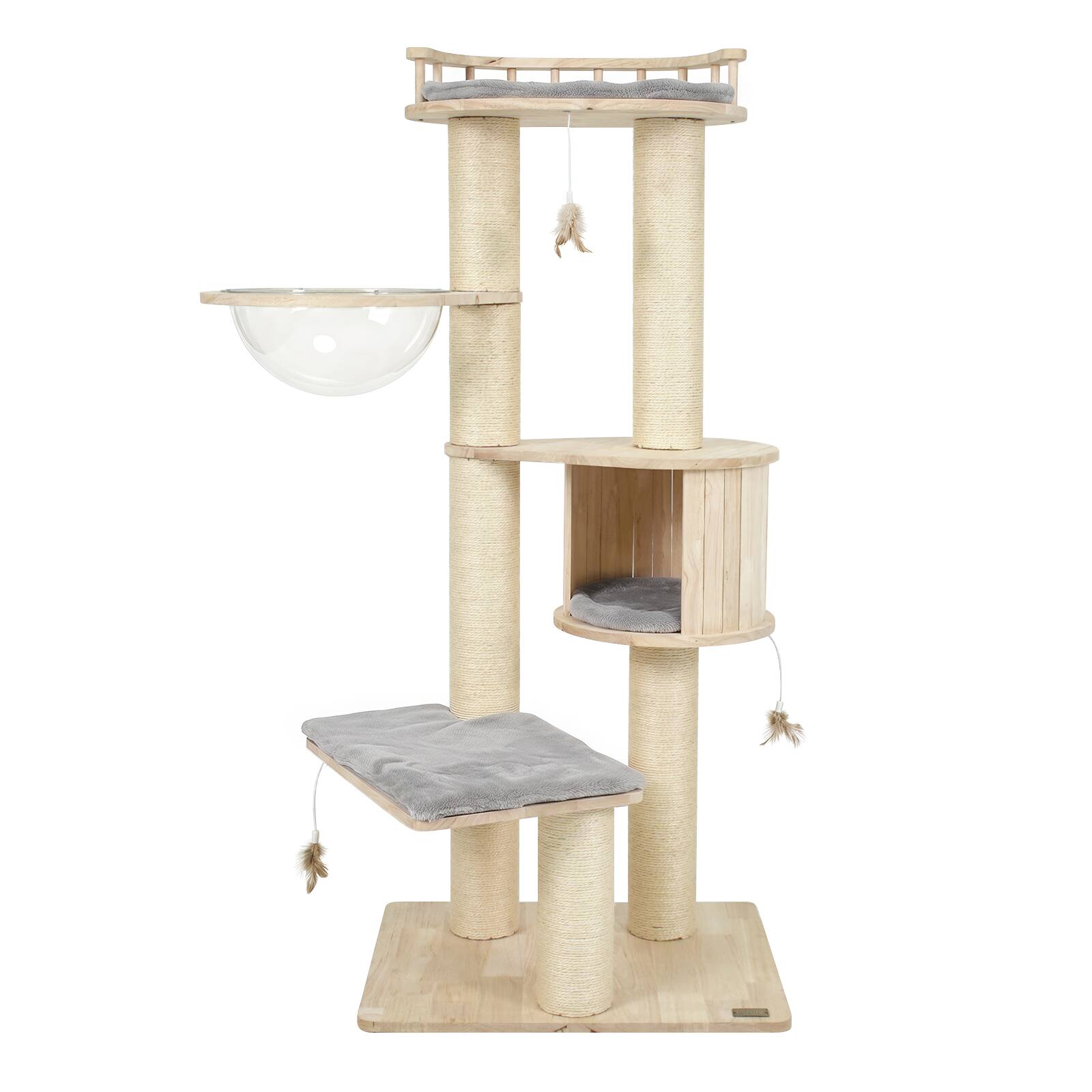 Alt View 9. Gymax - Gymax Cat Tree Multi-level Cat Climbing Tower w/Top Perch & Condo Space Capsule Grey - Gray.