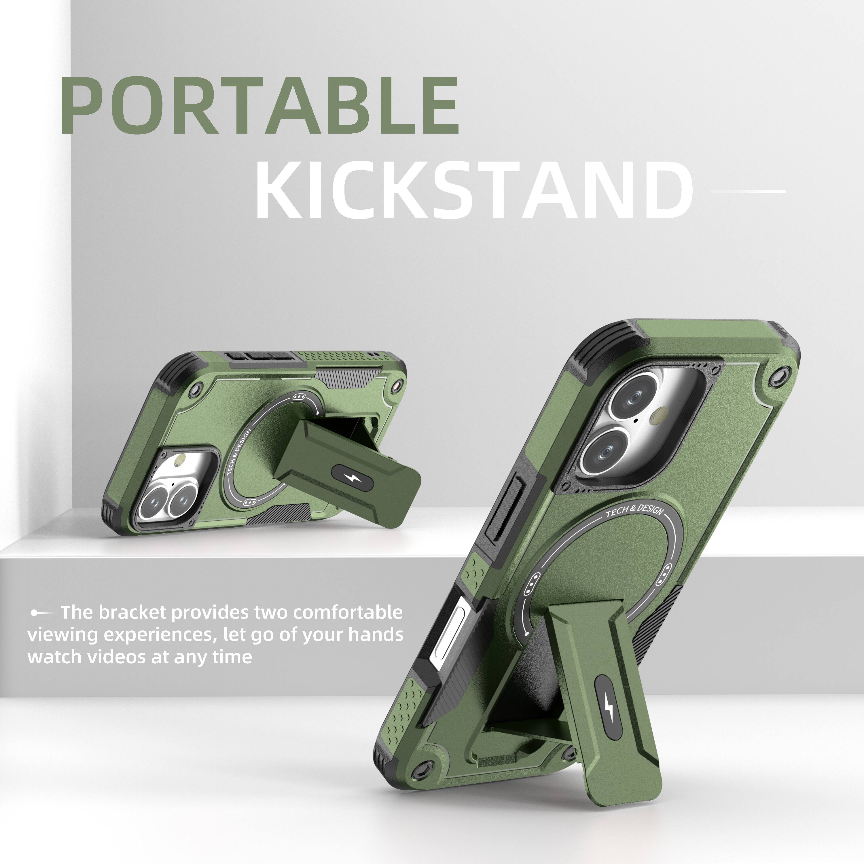 PORTABLE KICKSTAND

The bracket provides two comfortable viewing experiences, let go of your hands watch videos at any time