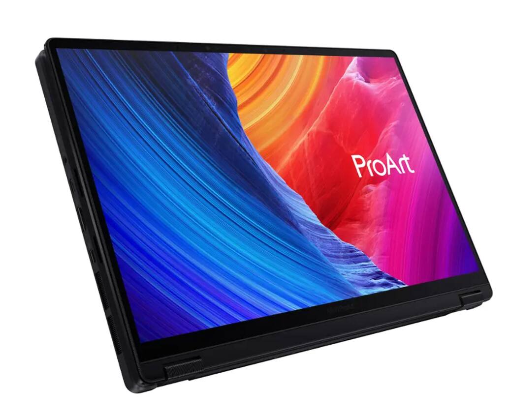 Alt View 2. ASUS - ASUS ProArt 2-in-1 Laptop 13.3 2.8K Display (AMD Ryzen AI 9 HX 370, 32GB LPDDR5X, 1TB SSD, Active Pen, Win 11 Pro) - Nano Black.