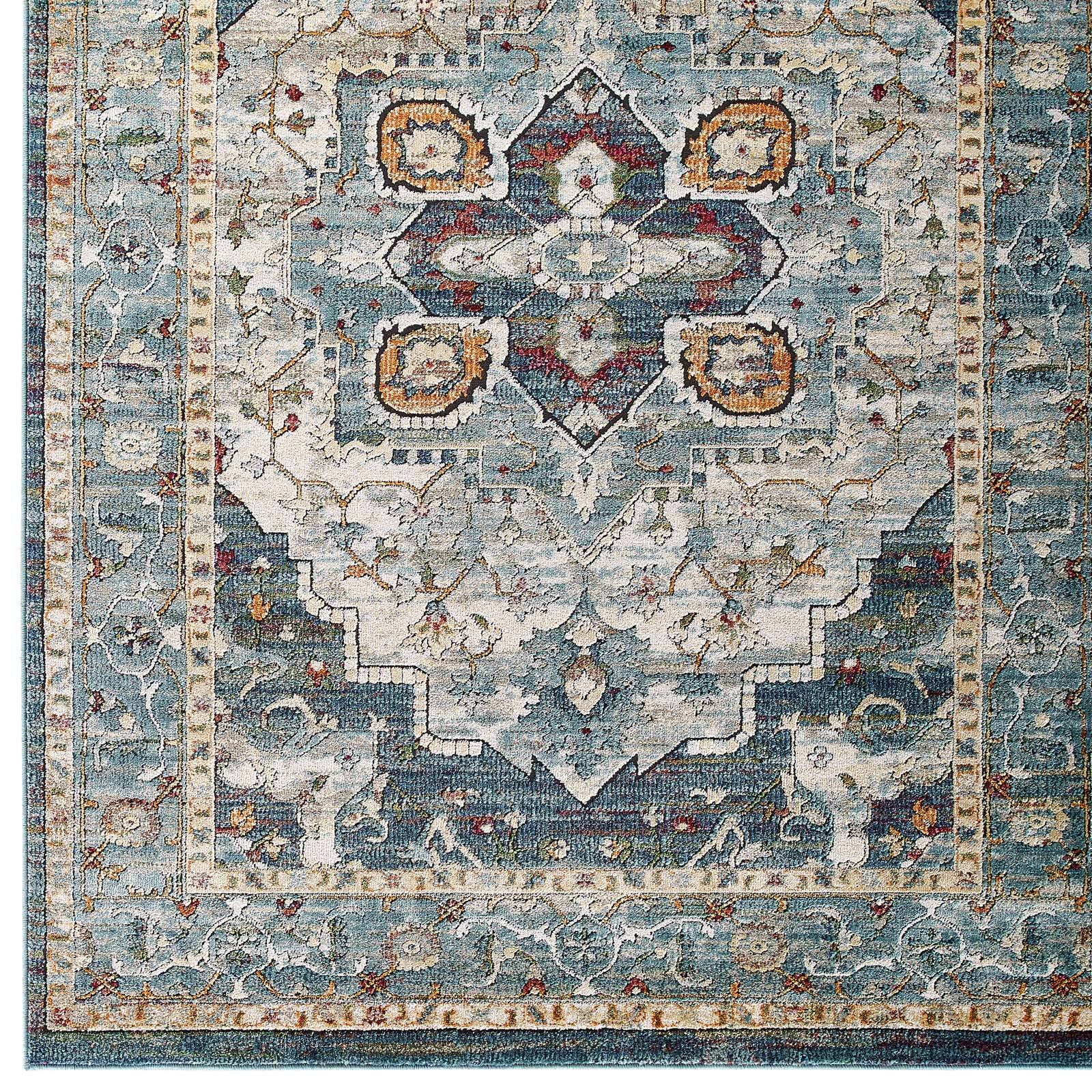 Alt View 1. Modway - Tribute Diantha Distressed Vintage Floral Vintage Medallion Area Rug - Multicolor.