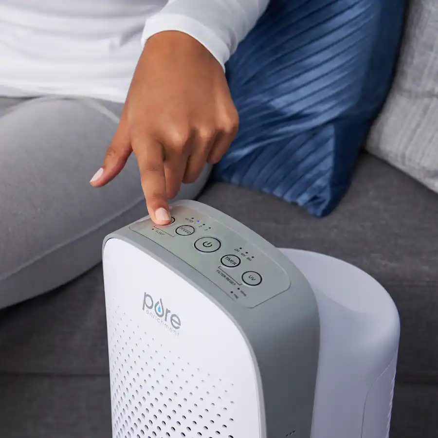 Pure Enrichment PureZone Elite 4 in 1 True HEPA Air Purifier White ...