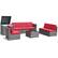 Front. Costway - 8 PCS Wicker Sofa Rattan Furniture Set Patio Furniture w/ Storage Table - Red.