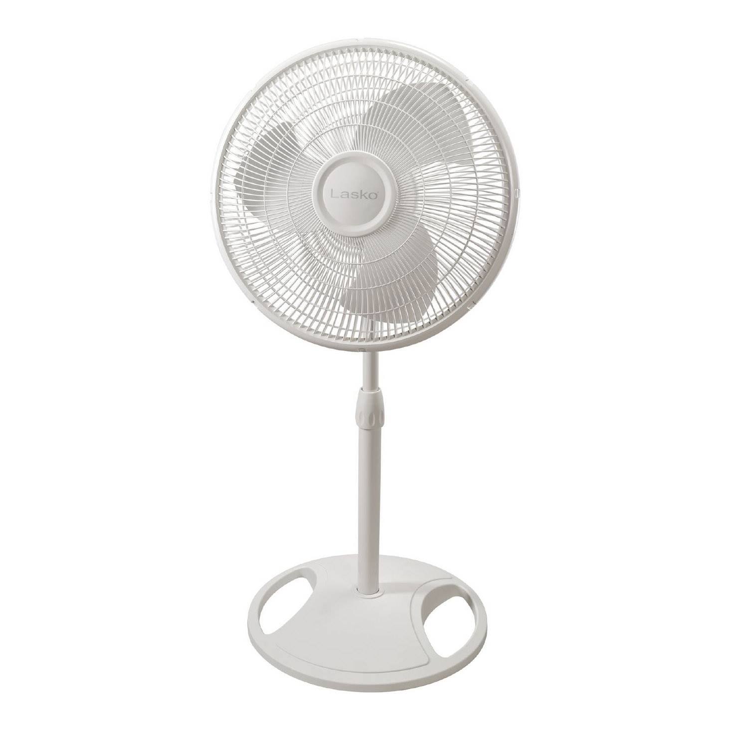Alt View 1. Lasko - Lasko 16" 3-Speed Adjustable Tilting Oscillating Standing Pedestal Fan, White - White.